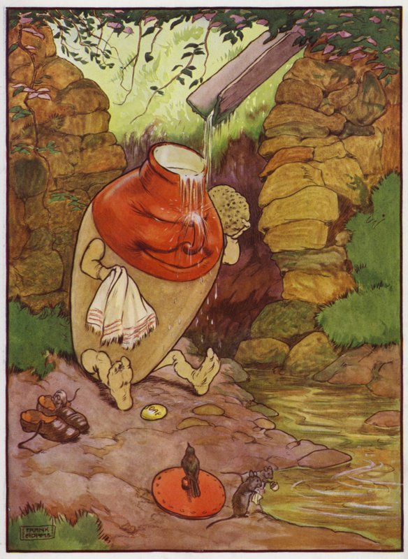 Illustration för Old Dame Trot And Her Pig (färg litho) av Frank Adams