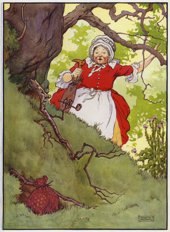 Illustration för Old Dame Trot And Her Pig (färg litho) av Frank Adams