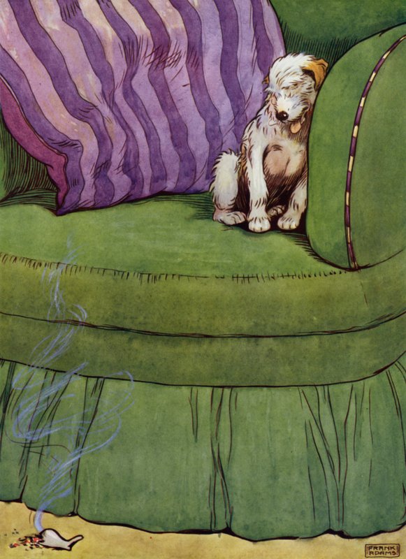 Illustration för Old Mother Hubbard (litho i färg) av Frank Adams