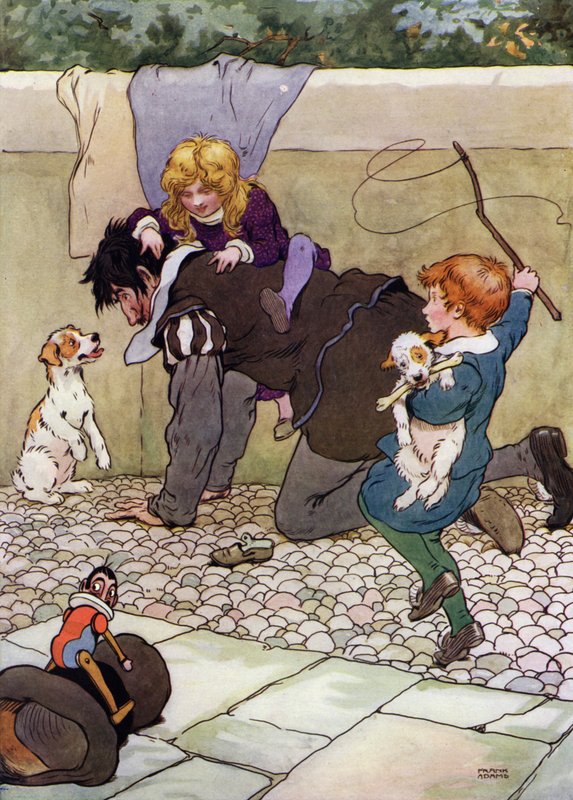 Illustration för The Babes in the Wood (färg litho) av Frank Adams