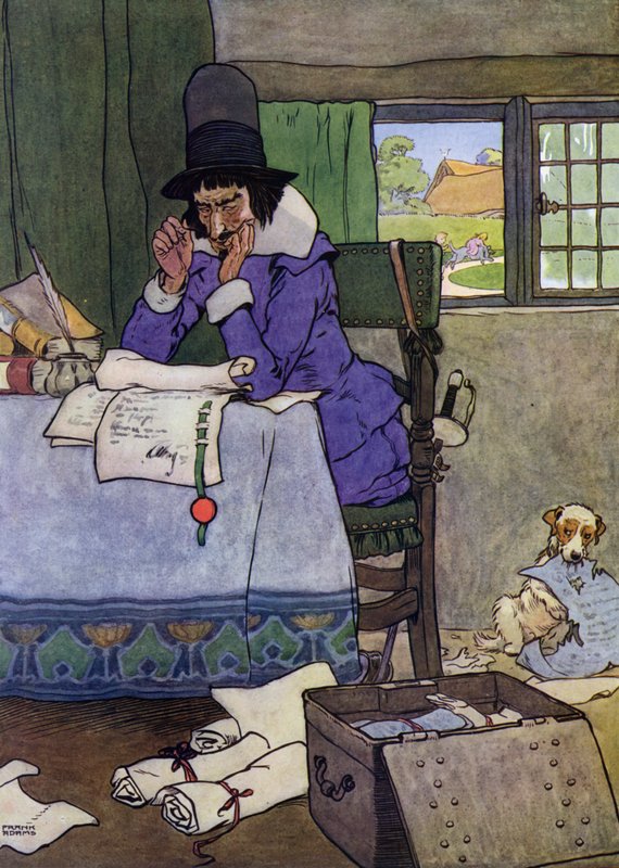 Illustration för The Babes in the Wood (färg litho) av Frank Adams