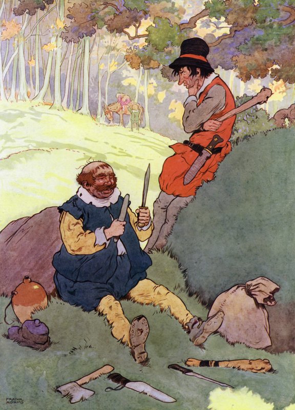 Illustration för The Babes in the Wood (färg litho) av Frank Adams