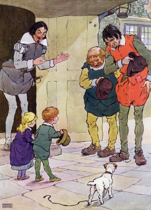Illustration för The Babes in the Wood (färg litho) av Frank Adams