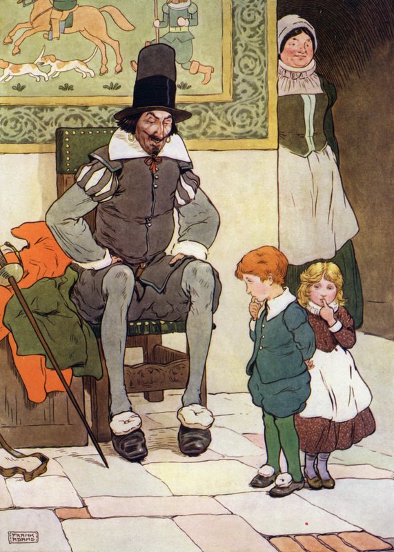 Illustration för The Babes in the Wood (färg litho) av Frank Adams