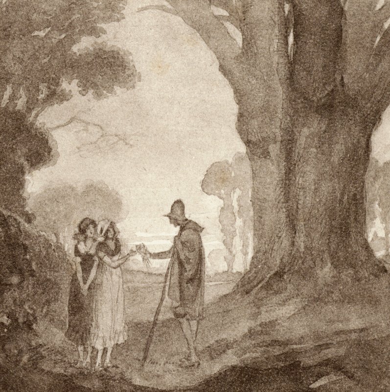 Illustration för The Scholar-Gipsy av Matthew Arnold (litho i färg) av Frank Adams