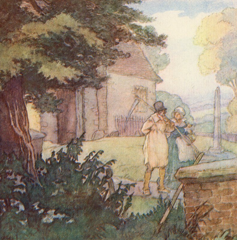 Illustration för The Scholar-Gipsy av Matthew Arnold (litho i färg) av Frank Adams