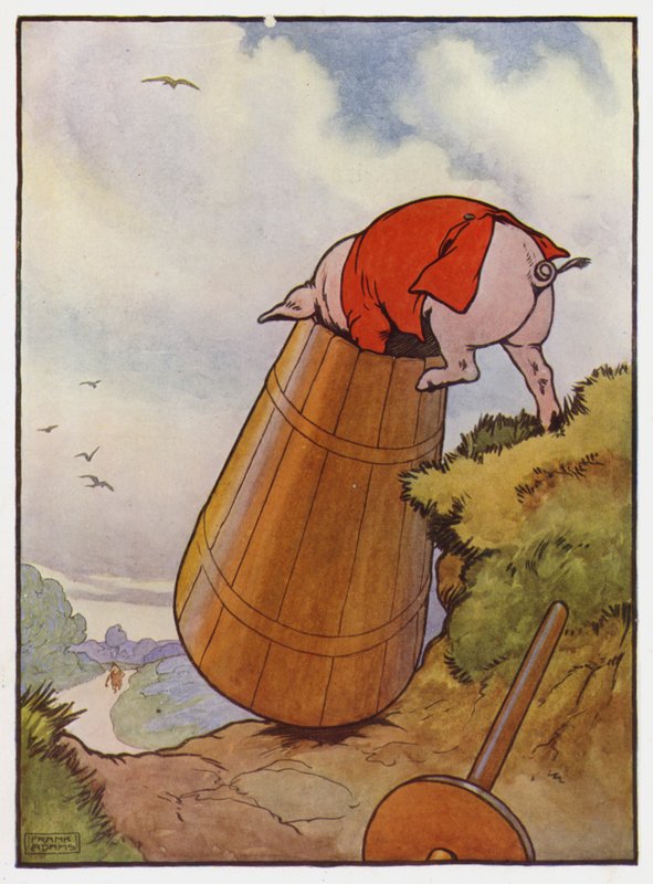 Illustration för de tre små grisarna av Frank Adams