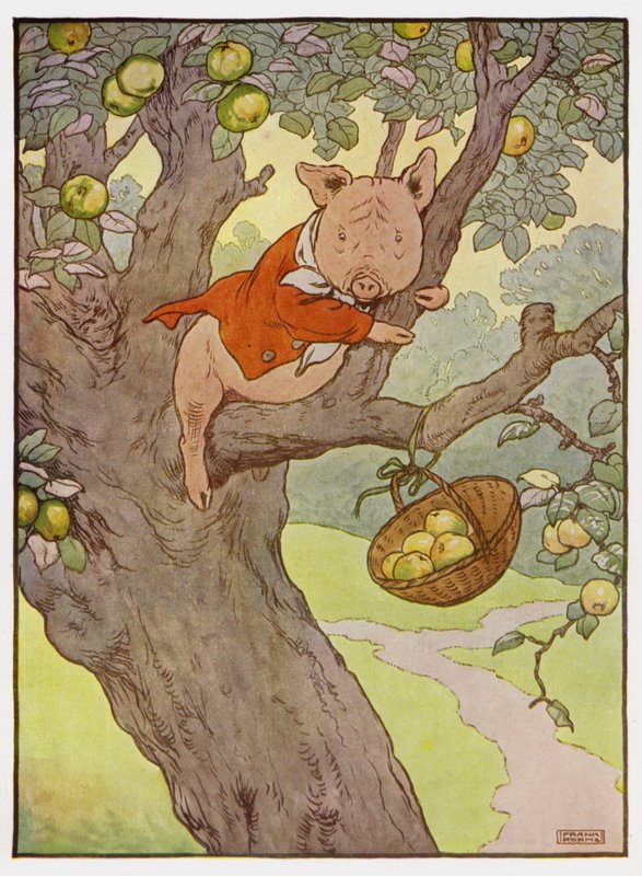 Illustration för de tre små grisarna av Frank Adams