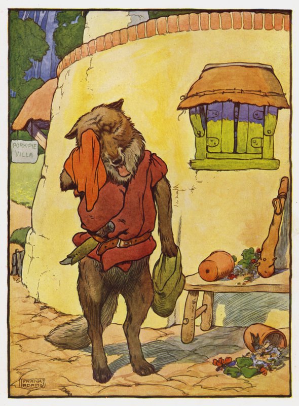 Illustration för de tre små grisarna av Frank Adams