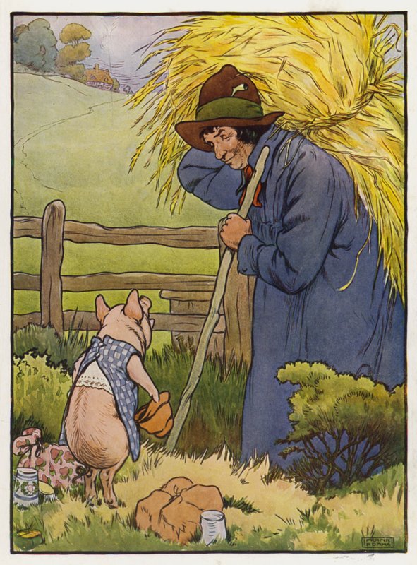 Illustration för de tre små grisarna av Frank Adams