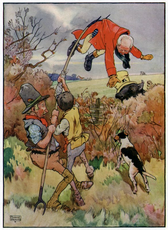 Three Jolly Huntsmen (färg litho) av Frank Adams