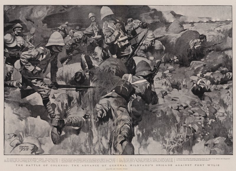 Slaget vid Colenso, frammarsch av General Hildyards brigad mot Fort Wylie av Frank Craig