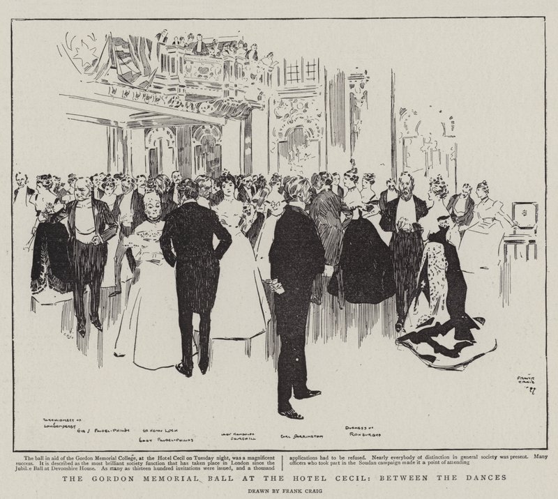 Gordon Memorial Ball på Hotel Cecil, mellan danserna av Frank Craig