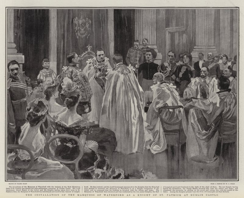 Installationen av Marquess of Waterford som riddare av St Patrick på Dublin Castle av Frank Craig