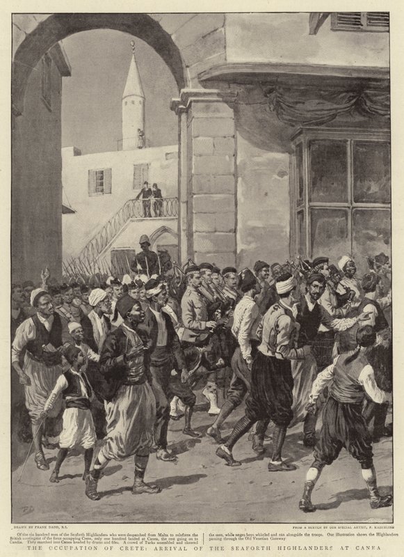 Ockupationen av Kreta, ankomsten av Seaforth Highlanders till Canea av Frank Dadd