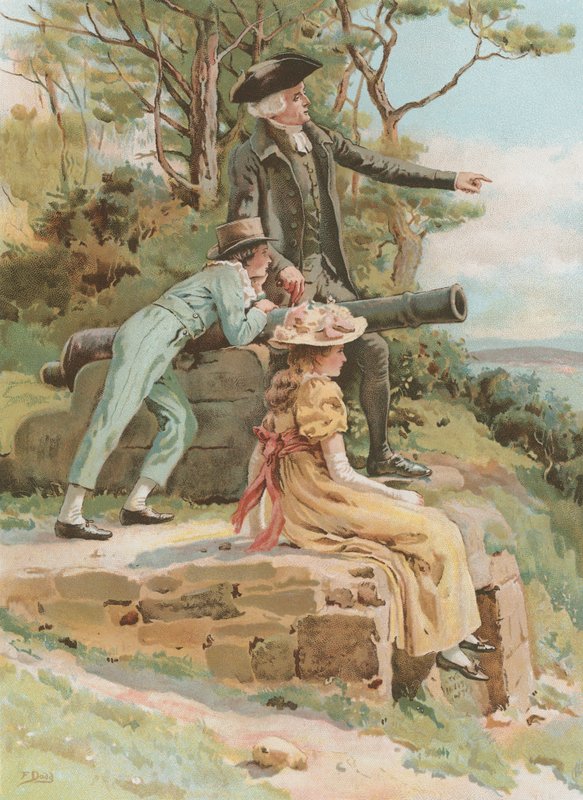 Det gamla slagfältet (chromolitho) av Frank Dadd