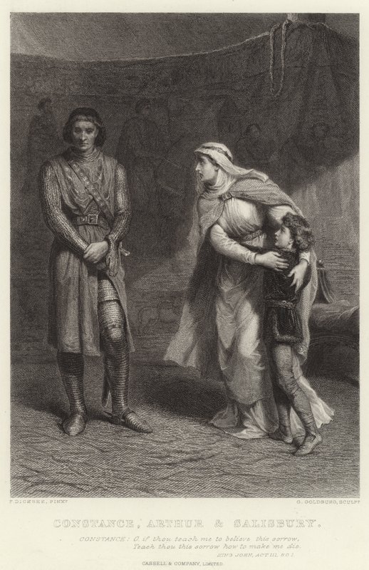 Constance, Arthur och Salisbury, King John, Akt III, Sc I av Frank Dicksee