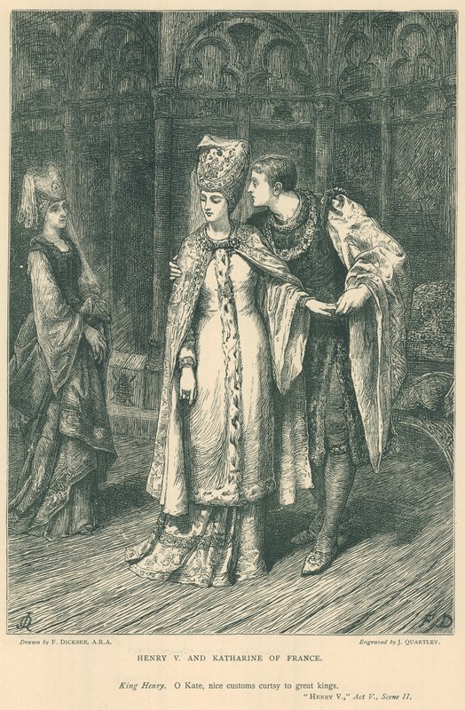Illustration till Shakespeares Kung Henrik V av Frank Dicksee