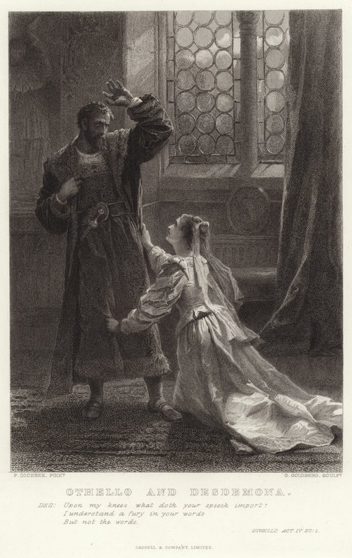 Othello och Desdemona, Othello, akt IV, Sc 2 av Frank Dicksee