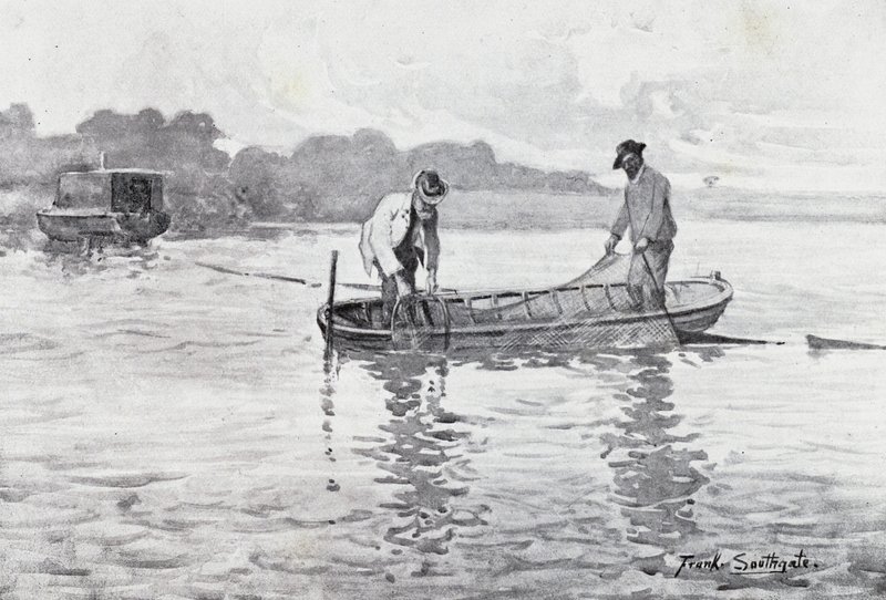 Norfolk Broads: Hauling up the Eel-Pods av Frank Southgate