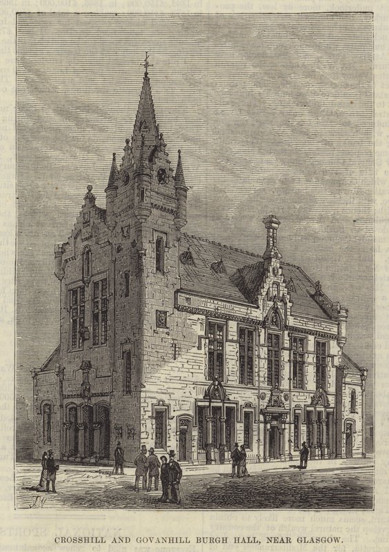Crosshill och Govanhill Burgh Hall, nära Glasgow av Frank Watkins