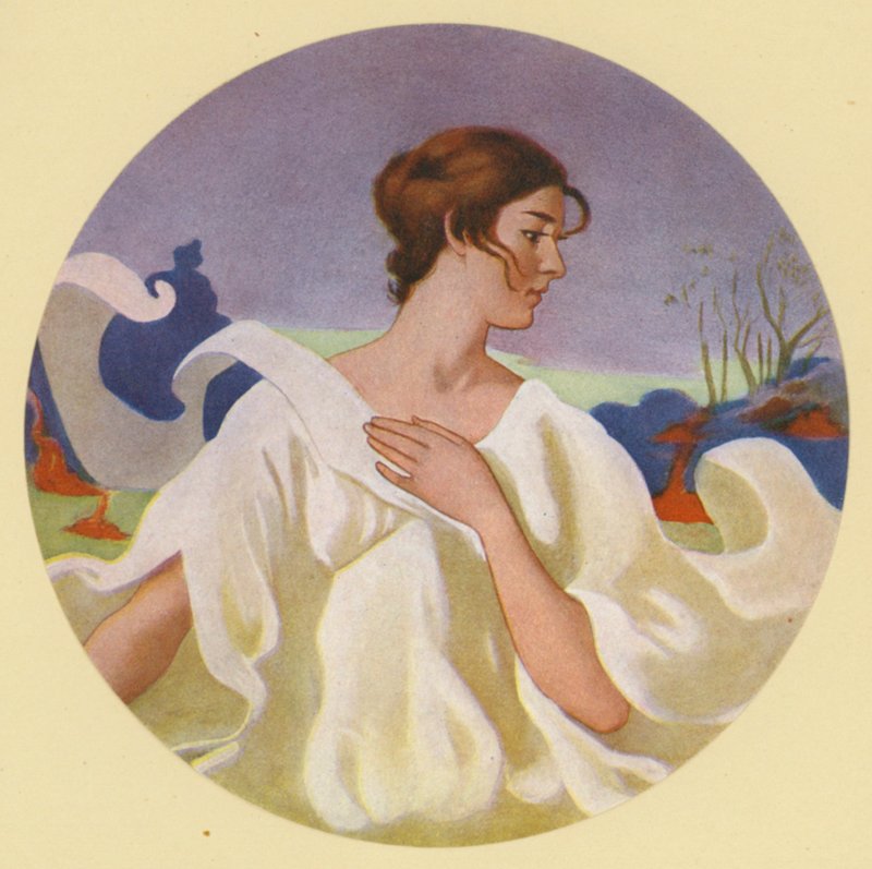De fyra årstiderna: Höst (färglitografi) av Frank Weston Benson