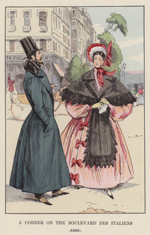 Ett hörn på Boulevard des Italiens, 1833 av François Courboin