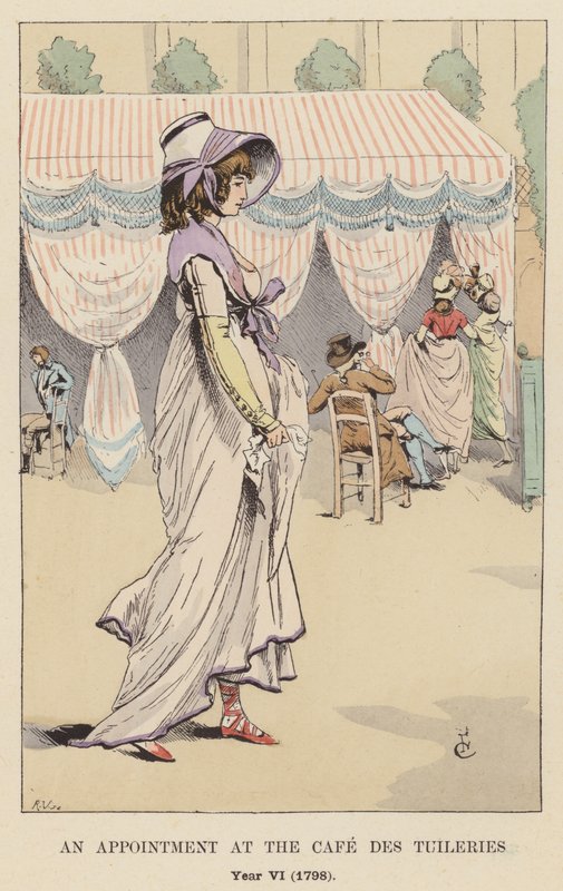 Ett möte på Café des Tuileries, år VI, 1798 av François Courboin