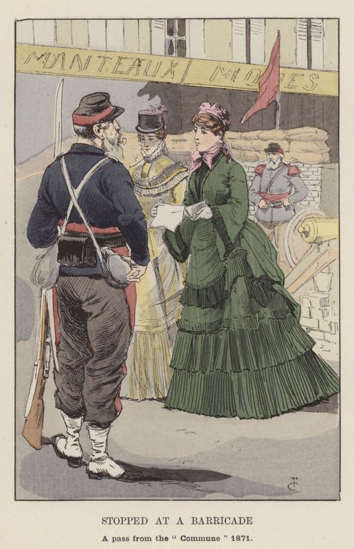 Stannade vid en barrikad, ett pass från kommunen 1871 av François Courboin
