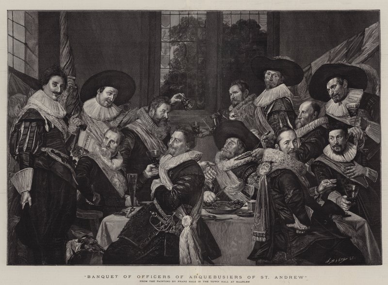 Bankett för officerarna i Arquebusiers of St Andrew av Frans Hals