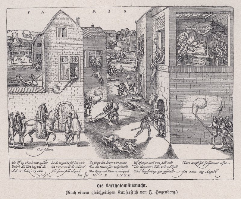 Massakern på St Bartolomeusdagen, Paris, Frankrike av Franz (after) Hogenberg