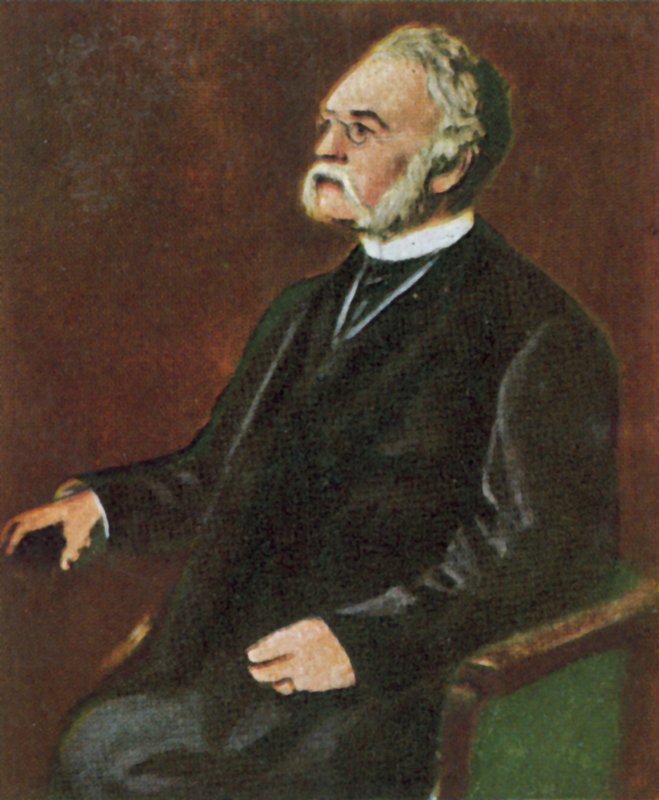 Werner von Siemens, tysk uppfinnare och industrialist (färglitografi) av Franz Seraph von (after) Lenbach