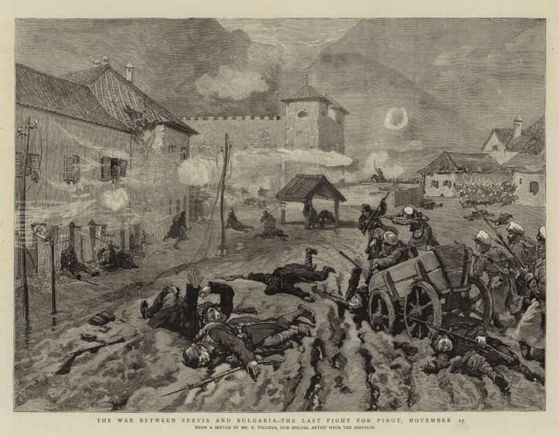 Kriget mellan Serbien och Bulgarien, den sista kampen för Pirot, 27 november av Frederic Villiers