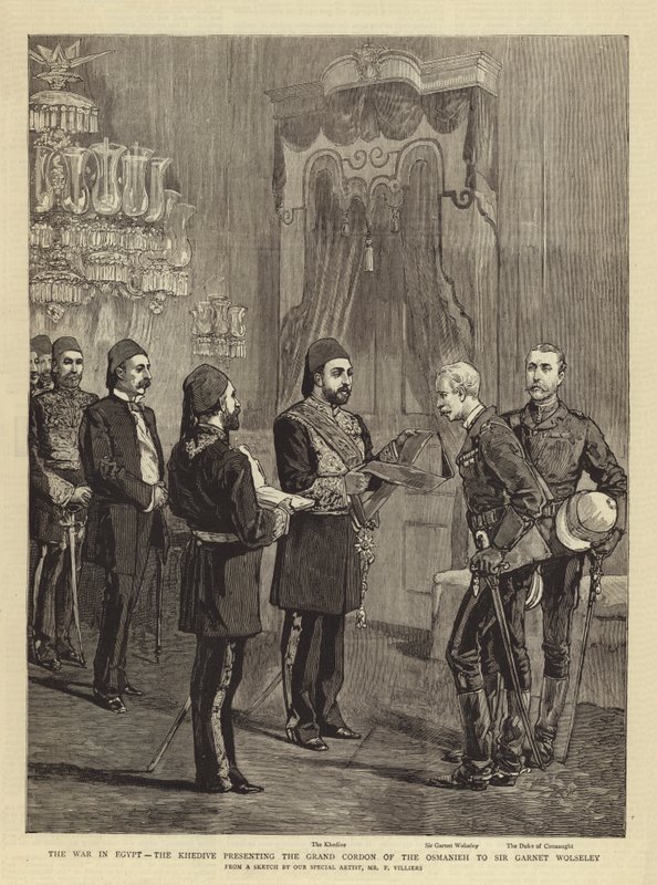 Kriget i Egypten, Khediven presenterar Osmaniehs Grand Cordon för Sir Garnet Wolseley av Frederic Villiers