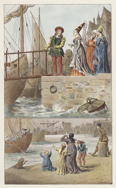 Till Nantes, till Nantes har anlänt (färg litho) av Frederic Theodore (after) Lix