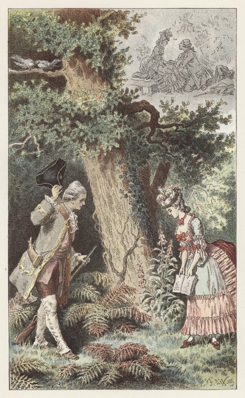 Låt oss gå till detta charmiga lilla trä (färg litho) av Frederic Theodore (after) Lix