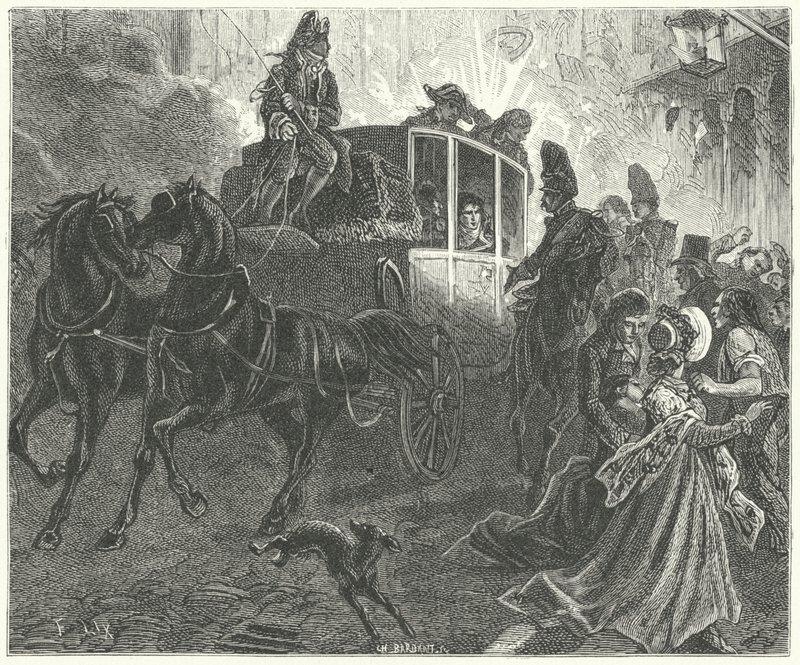 Mordförsök mot Napoleon, Paris av Frederic Theodore (after) Lix