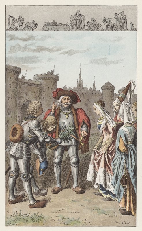 Det var Anne av Bretagne (färg litho) av Frederic Theodore (after) Lix