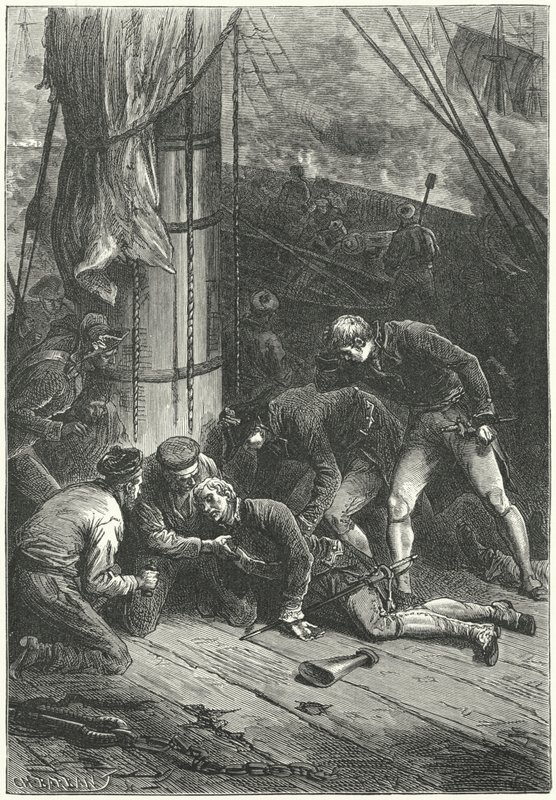 Amiral Lord Nelsons död i slaget vid Trafalgar av Frederic Theodore (after) Lix