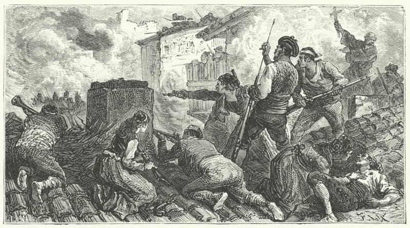 Försvar av Saragossa mot fransmännen av Frederic Theodore (after) Lix