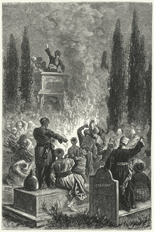 Ismaeliternas möte (gravyr) av Frederic Theodore (after) Lix