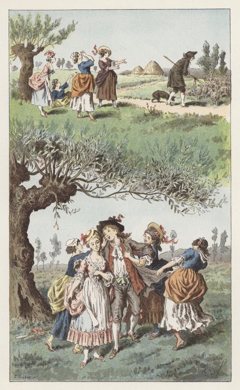 Vi var tre tjejer (färg litho) av Frederic Theodore (after) Lix
