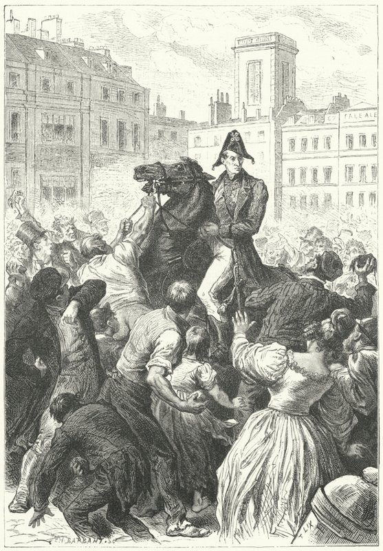 Hertigen av Wellington hamnade i ett upplopp (gravyr) av Frederic Theodore (after) Lix