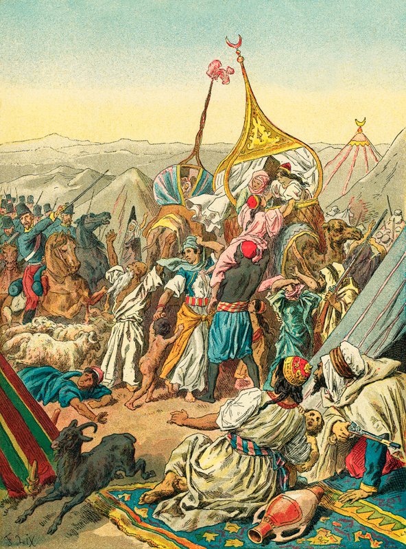 Tillfångatagande av stammen Abd El Kader av Frederic Theodore Lix