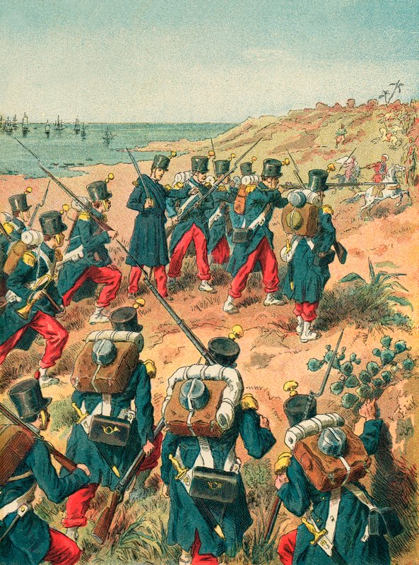 Fransmännens landstigning i Sidi-Ferruch av Frederic Theodore Lix