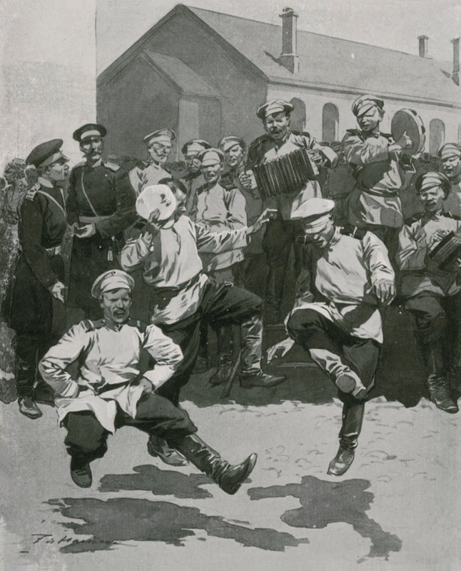 Soldater som dansar i kasernerna av Frederic de Haenen