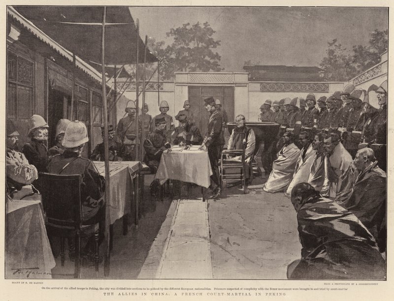 De allierade i Kina, en fransk krigsrätt i Peking av Frederic de Haenen