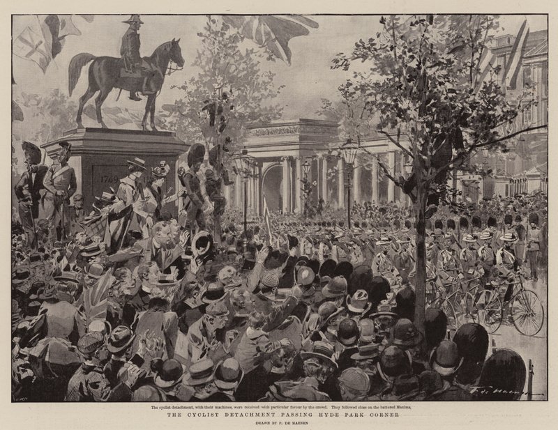Cyklistavdelningen passerar Hyde Park Corner av Frederic de Haenen