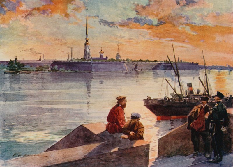 Palatskajen vid Neva av Frederic de Haenen