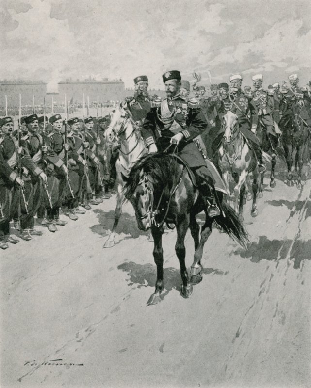 Tsaren granskar sina trupper av Frederic de Haenen
